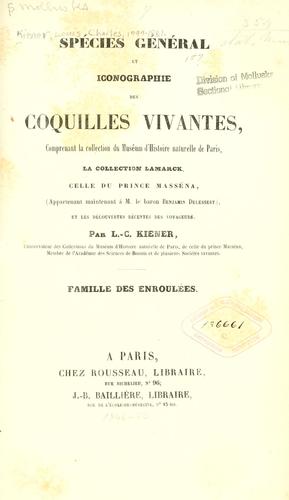 Spécies général et iconographie des coquilles vivantes