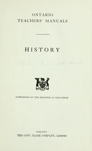 History / authorized by the Minister of Education