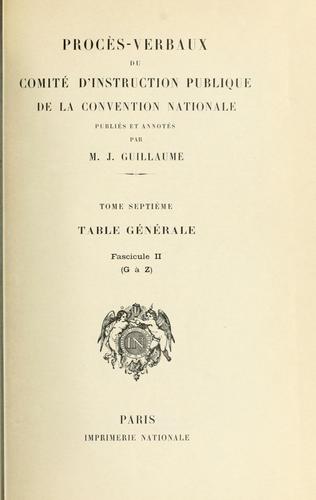 Procès-verbaux du Comité d'instruction publique de la Convention nationale