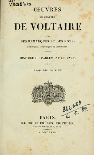 Histoire du Parlement de Paris.