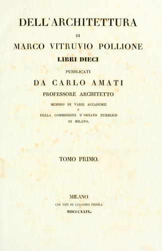 Dell'architettura di Marco Vitruvio Pollione libri dieci
