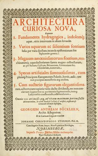 Architectura curiosa nova