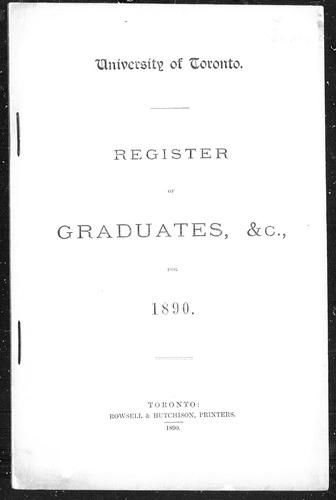 Register of graduates, &c., for 1890