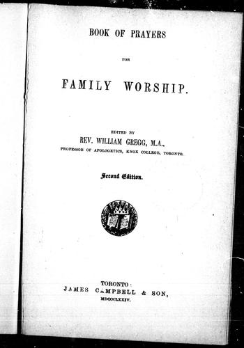 Book of prayers for family worship