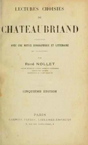 Lectures choisies de Chateaubriand