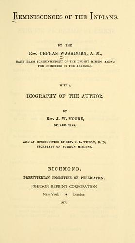 Reminiscences of the Indians