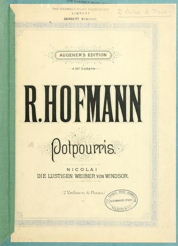 Potpourris über beliebte Melodien aus klassischen und modernen Opern und Oratorien