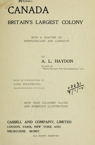 Canada, Britain's largest colony