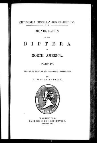 Monographs of the Diptera of North America
