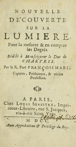 Nouvelle de'couverte sur la lumiere