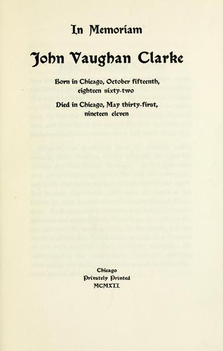 In memoriam John Vaughan Clarke