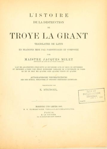 L' istoire de la destruction de Troye la Grant.
