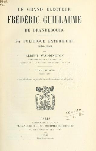 Le grand électeur, Frédéric Guillaume de Brandebourg