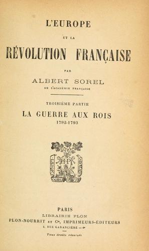 L' Europe et la révolution française.