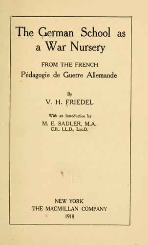 The German school as a war nursery