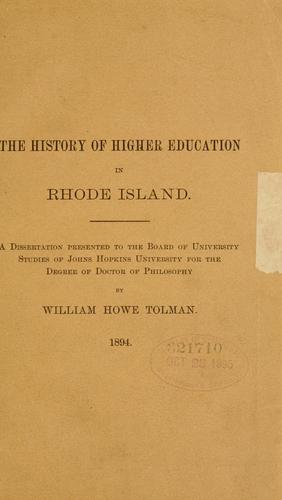 The history of higher education in Rhode Island ...