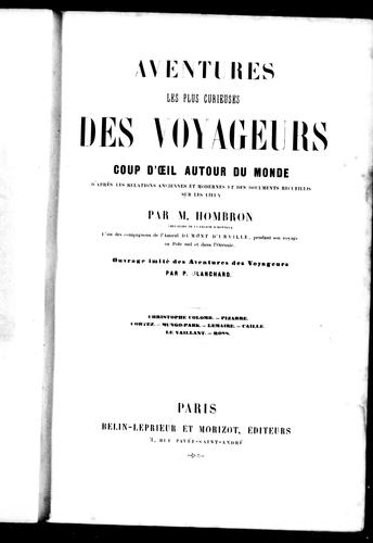 Aventures les plus curieuses des voyageurs