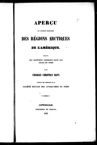 Aperçu de l'ancienne géographie des régions arctiques de l'Amérique