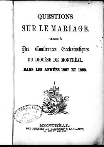 Questions sur le mariage