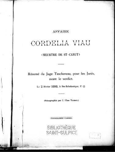 Affaire Cordélia Viau (meurtre de St-Canut)