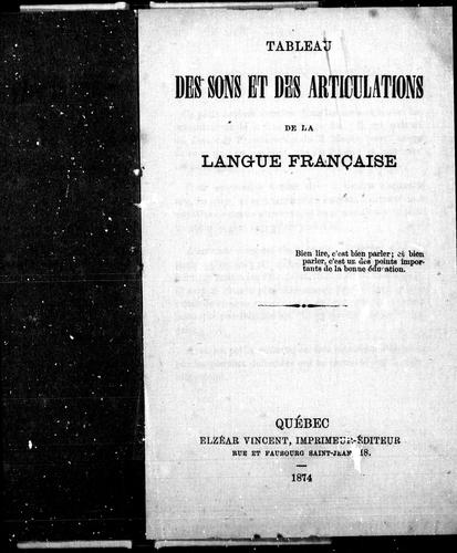 Tableau des sons et des articulations de la langue française