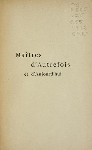 Maîtres d'autrefois et d'aujourd'hui