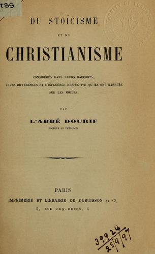 Du Stoïcisme et du Christianisme considérés dans leurs rapports, leurs différences