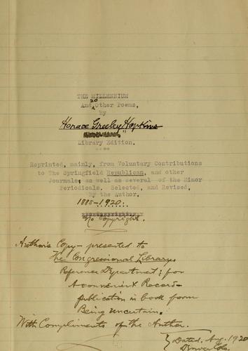 The millenium and 20 other poems