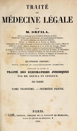 Traitde mecine lale / par m. Orfila.