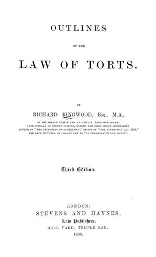 Outlines of the law of torts