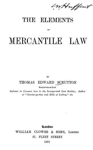 The elements of mercantile law