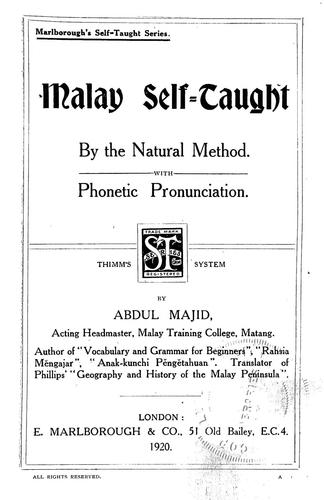Malay self-taught by the natural method