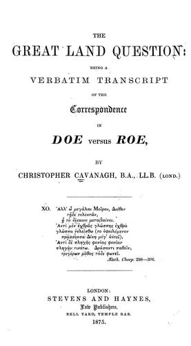 The great land question