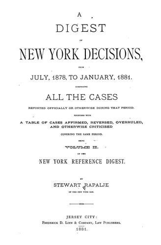 A digest of New York decisions
