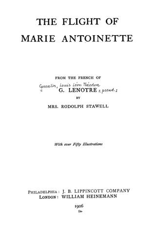 The flight of Marie Antoinette