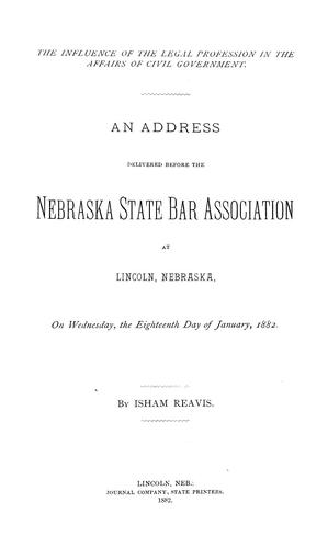 The influence of the legal profession in the affairs of civil government