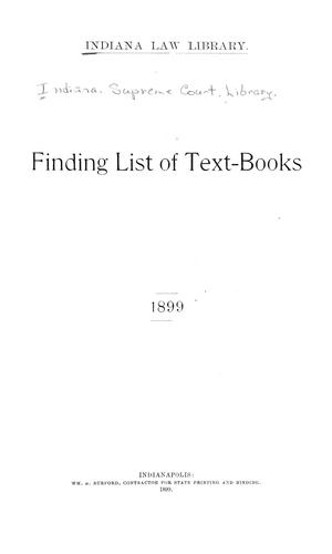 Finding list of text-books, 1899