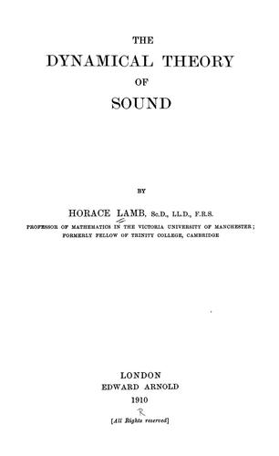 The dynamical theory of sound