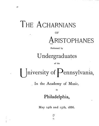 The Acharnians of Aristophanes