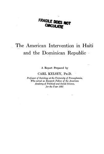 The American intervention in Haiti and the Dominican Republic