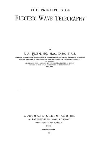 The principles of electric wave telegraphy