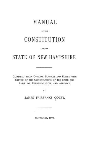 Manual of the constitution of the state of New Hampshire