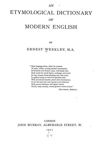 An etymological dictionary of modern English