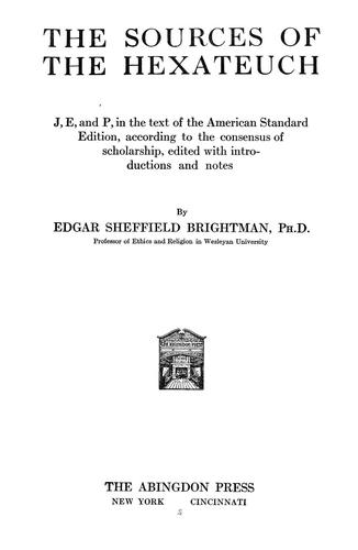 The sources of the Hexateuch