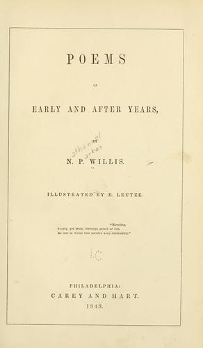 Poems of early and after years.