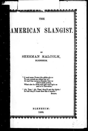 The American slangist