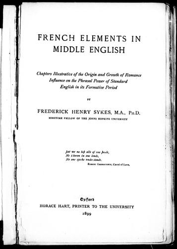 French elements in Middle English