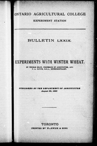 Experiments with winter wheat