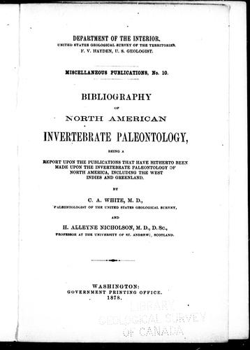 Bibliography of North American invertebrate paleontology
