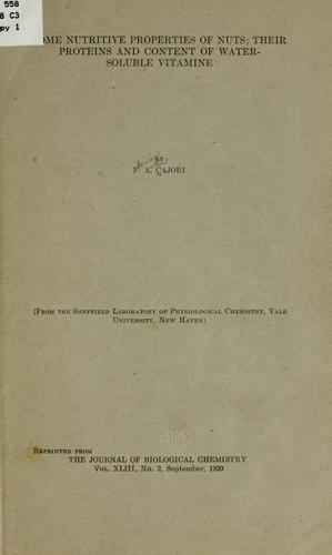 Some nutritive properties of nuts